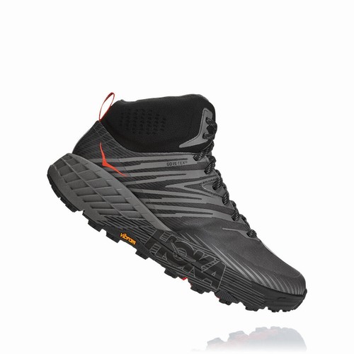 Hoka One One SPEEDGOAT MID 2 GORE-TEX Vegan Shoes For Men India Grey/Black IN-2365